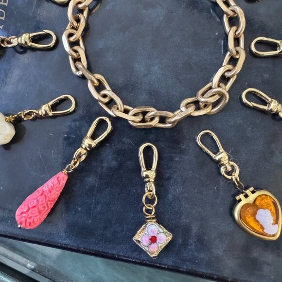 Lulu Frost Plaza Tuff Link Bracelet with Charms NEW W Pouch - Picture 3 of 9